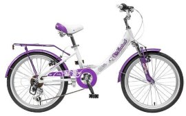 Велосипед 20" NOVATRACK GIRLISH LINE Хардтейл алюминий, женский, белый-бордовый