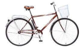 Велосипед 28" Новатрек дорожный FUSION, коричневый + передняя корзина