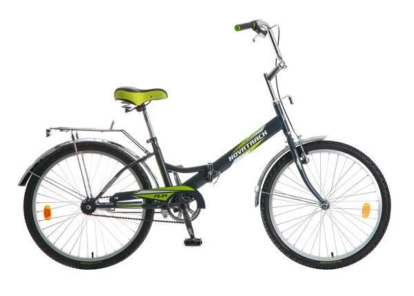 Велосипед 24" складной NOVATRACK FS-24, серый-зеленый
