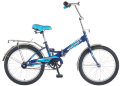 Велосипед 20" складной NOVATRACK FS20, черный-голубой 1