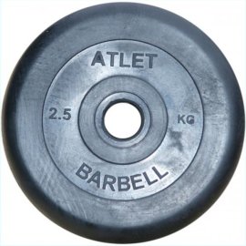 Диск обрезиненный "Атлет" 2,5 кг MB Barbell  