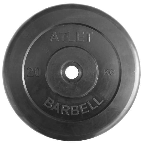 Диск обрезиненный "Атлет" 20 кг MB Barbell 